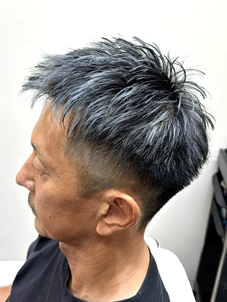 ブラックシルバー/白髪ぼかし/他店お直し/50代男性髪型