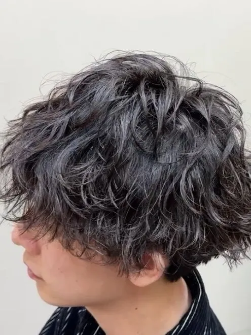 男の色気が上がる波巻きパーマ＆ツイスパmixヘア