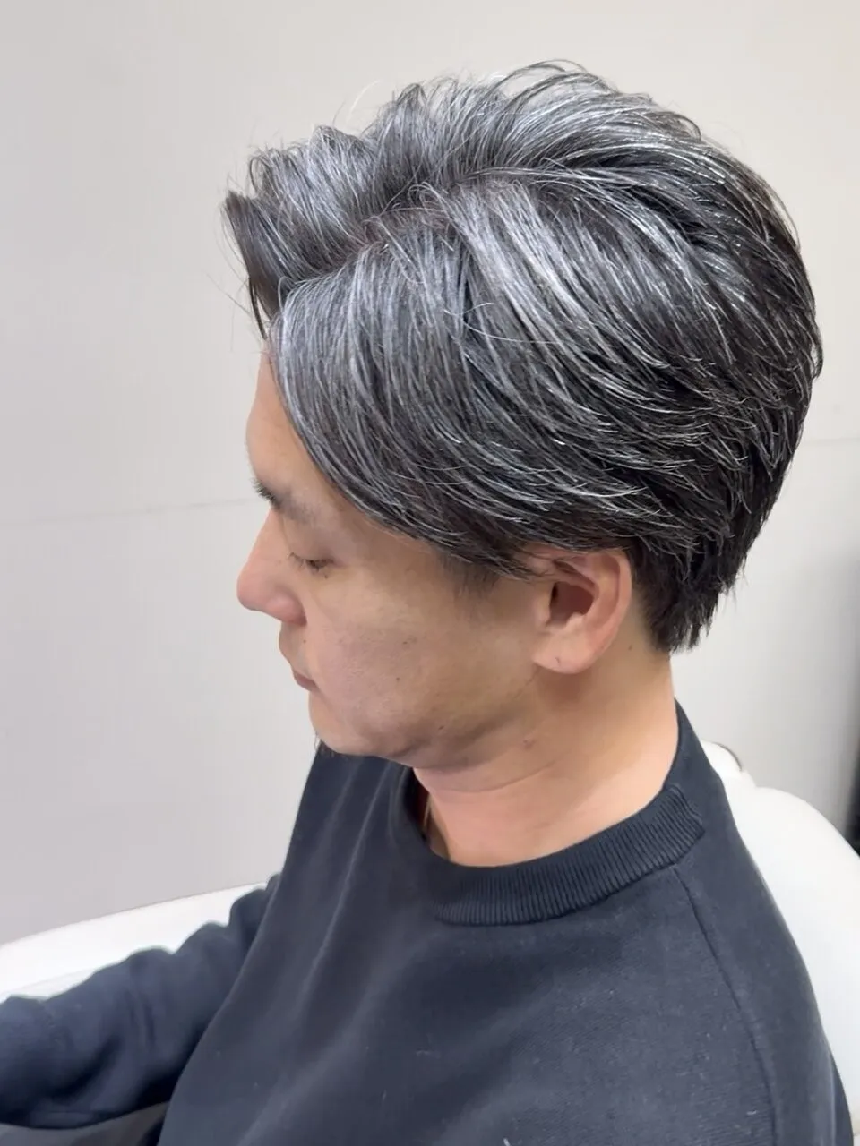 イケオジメッシュ/かき上げヘア/白髪ぼかし/かき上げヘア